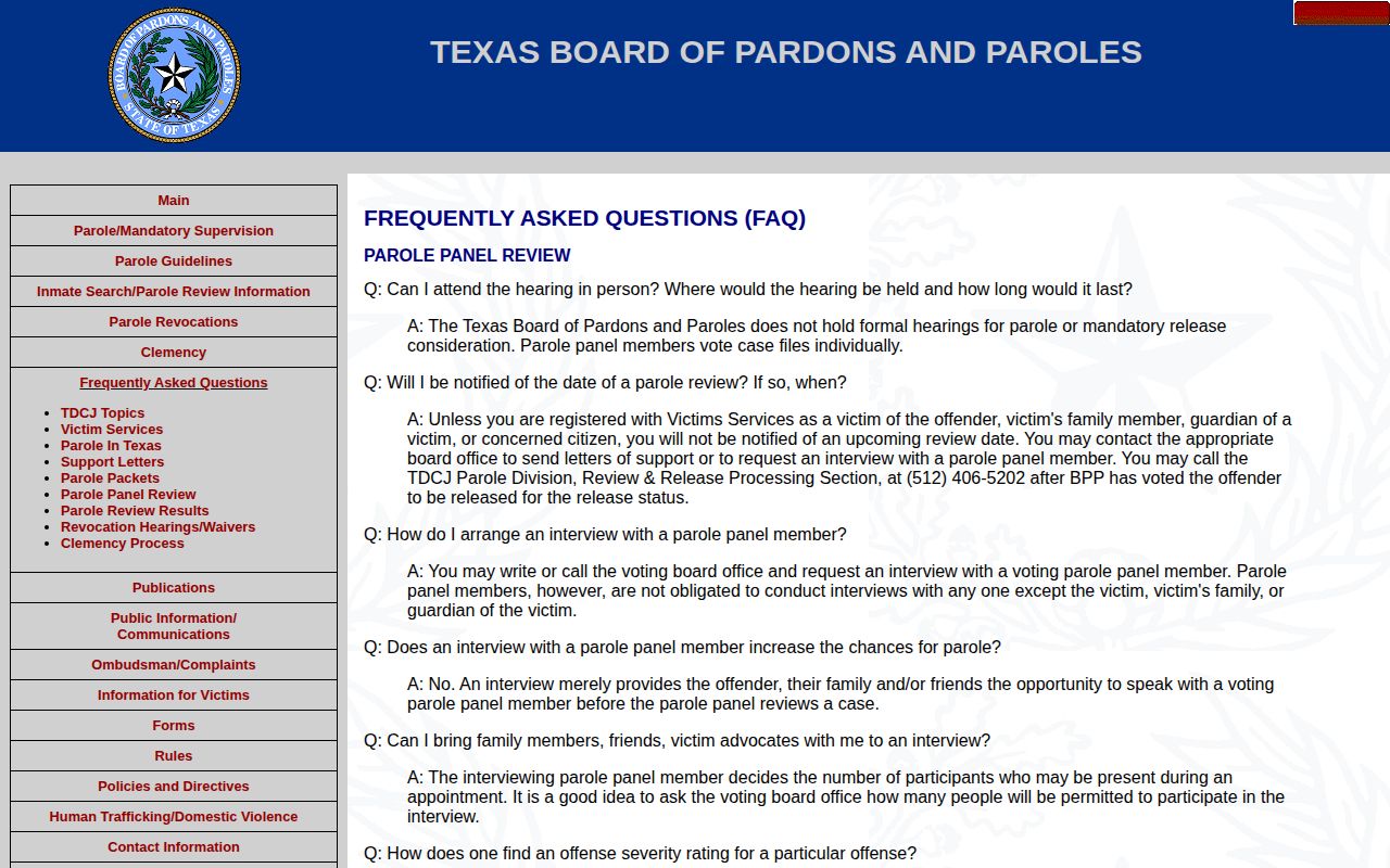 King County parole review and release decision explanation